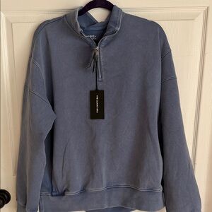 YPB NeoKnit Men's Blue Quarter-Zip Sweatshirt Sz L.  NWT